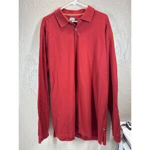 Tommy Bahama Shirt Men’s Red Vintage Long Sleeve Cotton 2 Button Polo Size XL‎